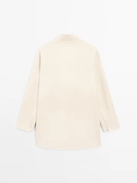 Manteau laine à col montant