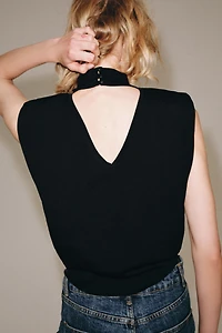 OPEN BACK KNIT TOP