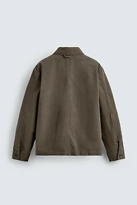 WASHED CANVAS RELAXED FIT OVERSHIRT