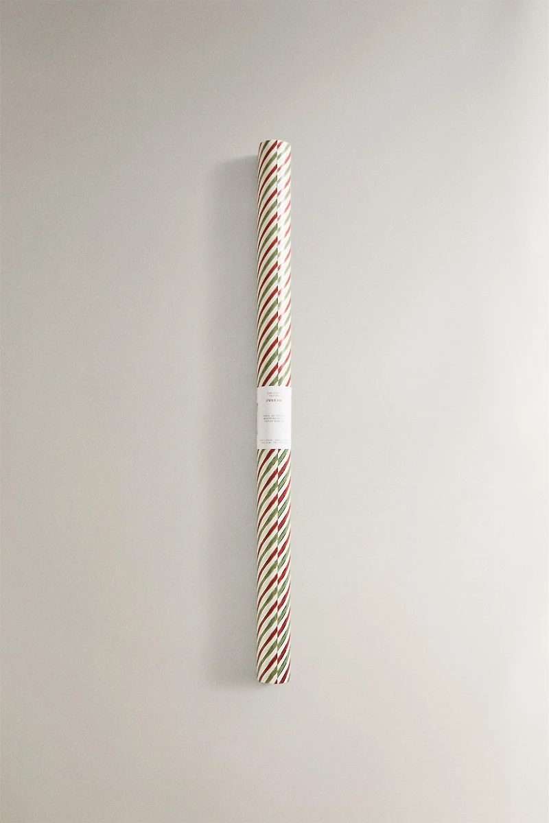 SHINY STRIPED CHRISTMAS WRAPPING PAPER
