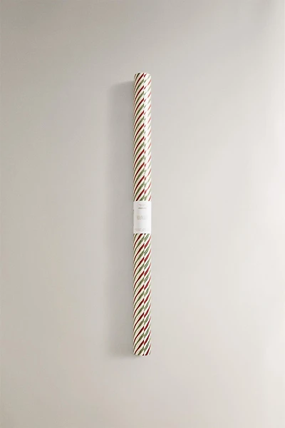 SHINY STRIPED CHRISTMAS WRAPPING PAPER
