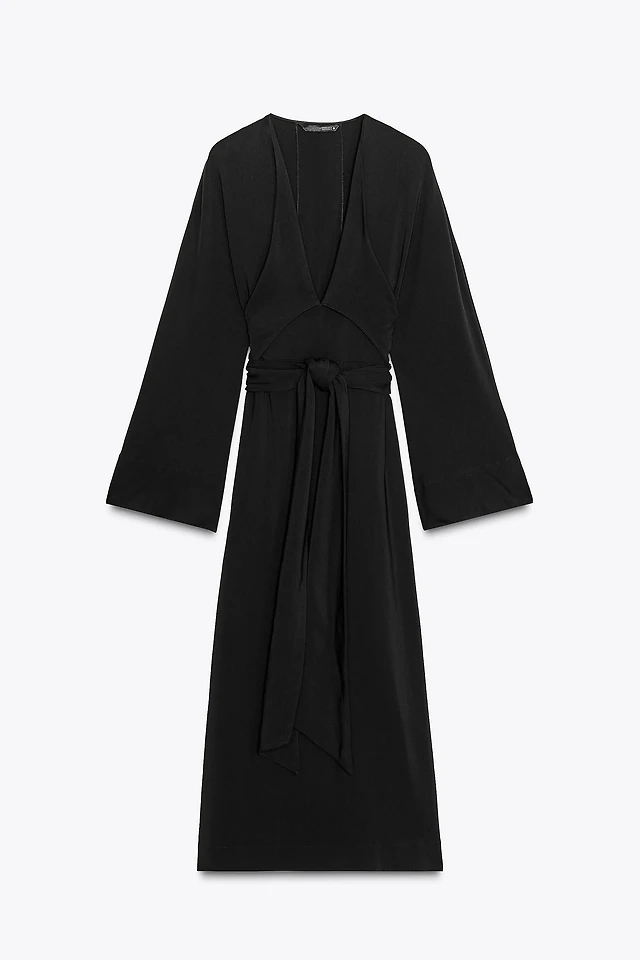 Zara ZW COLLECTION MIDI DRESS WITH TIES at Mall of America in Bloomington,  MN
