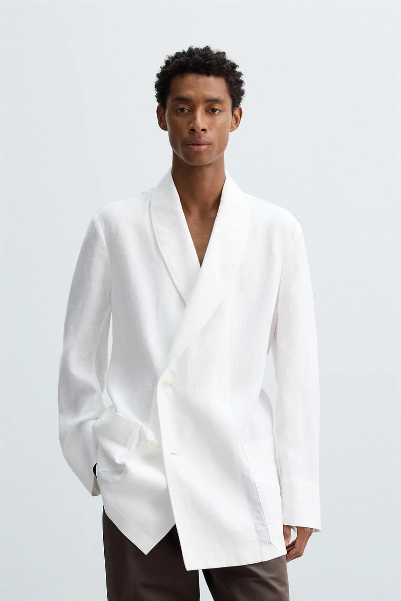 RELAXED FIT LINEN BLAZER
