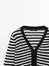 Striped knit cardigan