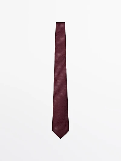 100% silk polka dot tie