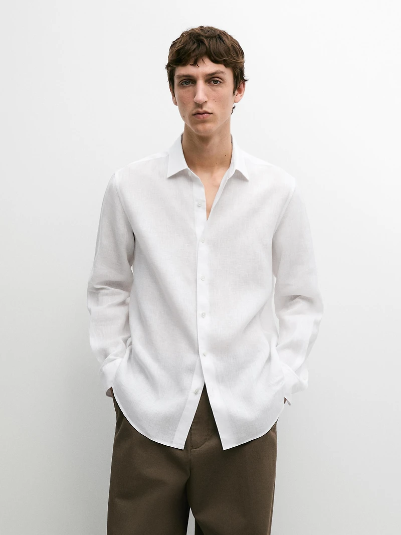 Extra fine regular fit linen shirt