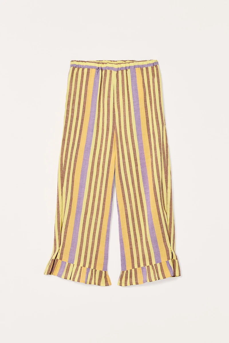 LIMITED EDITION STRIPED LINEN COTTON PANTS