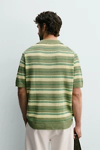STRIPED JACQUARD KNIT POLO