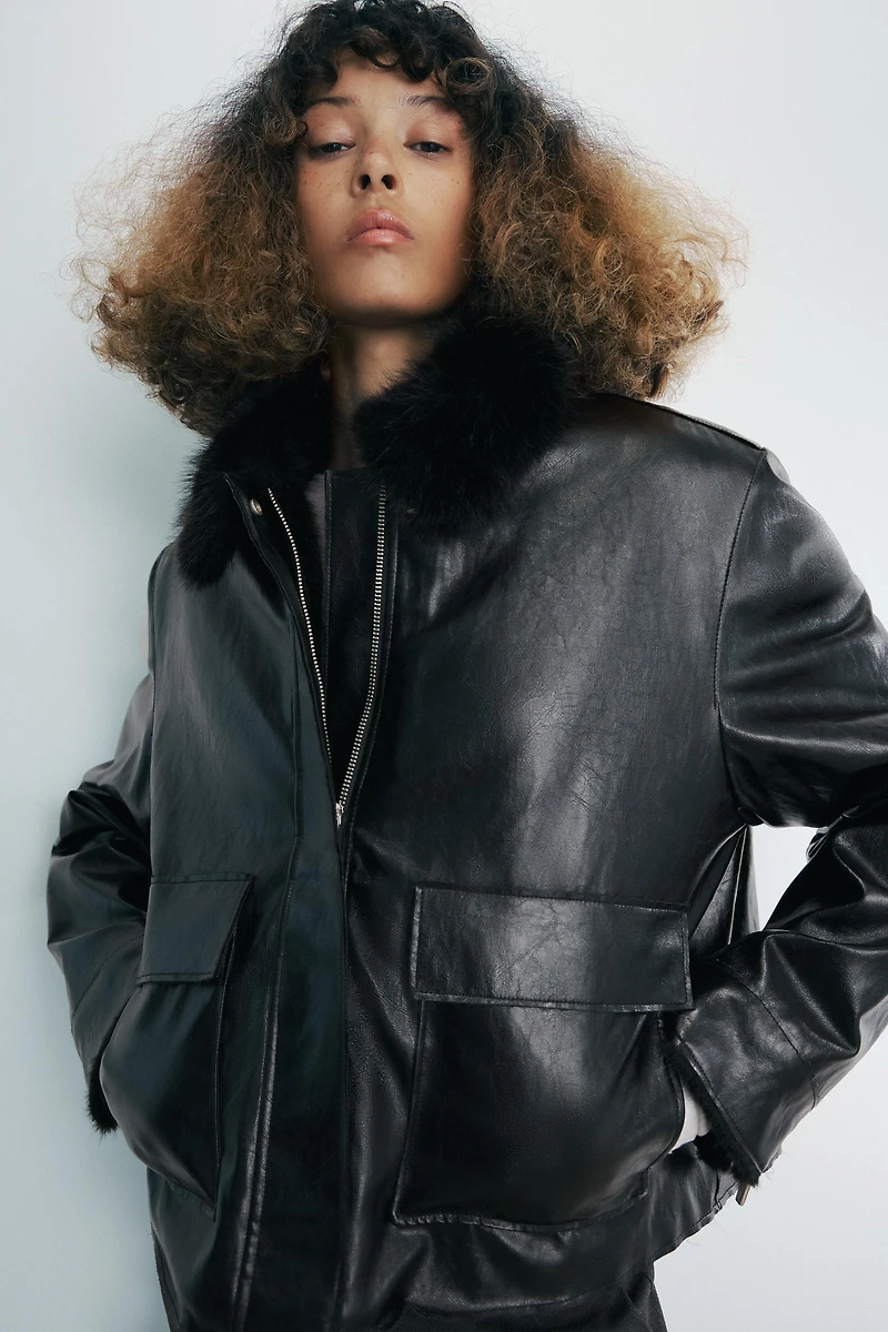 ZW COLLECTION FAUX LEATHER JACKET