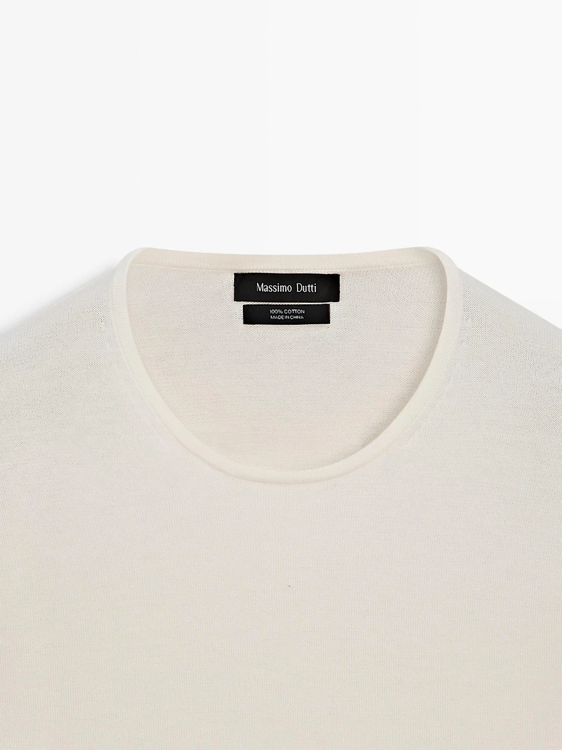 Pull col rond 100% coton