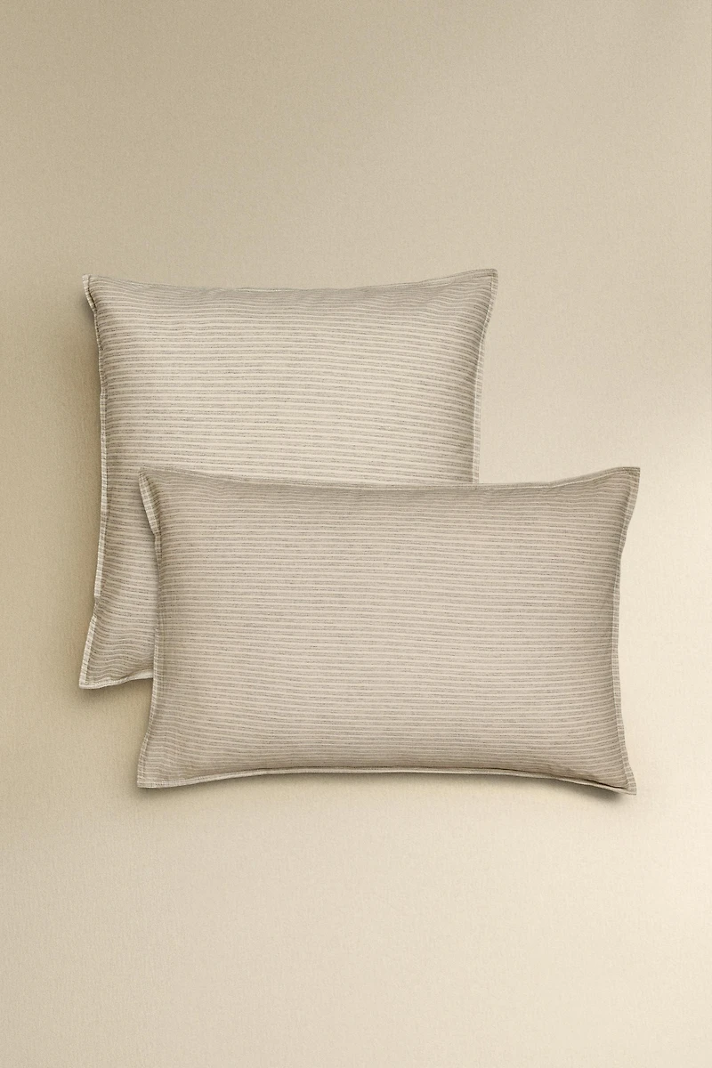 DYED THREAD STRIPED PILLOWCASE