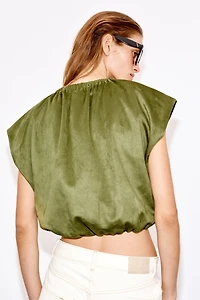 FAUX SUEDE BALLOON TOP