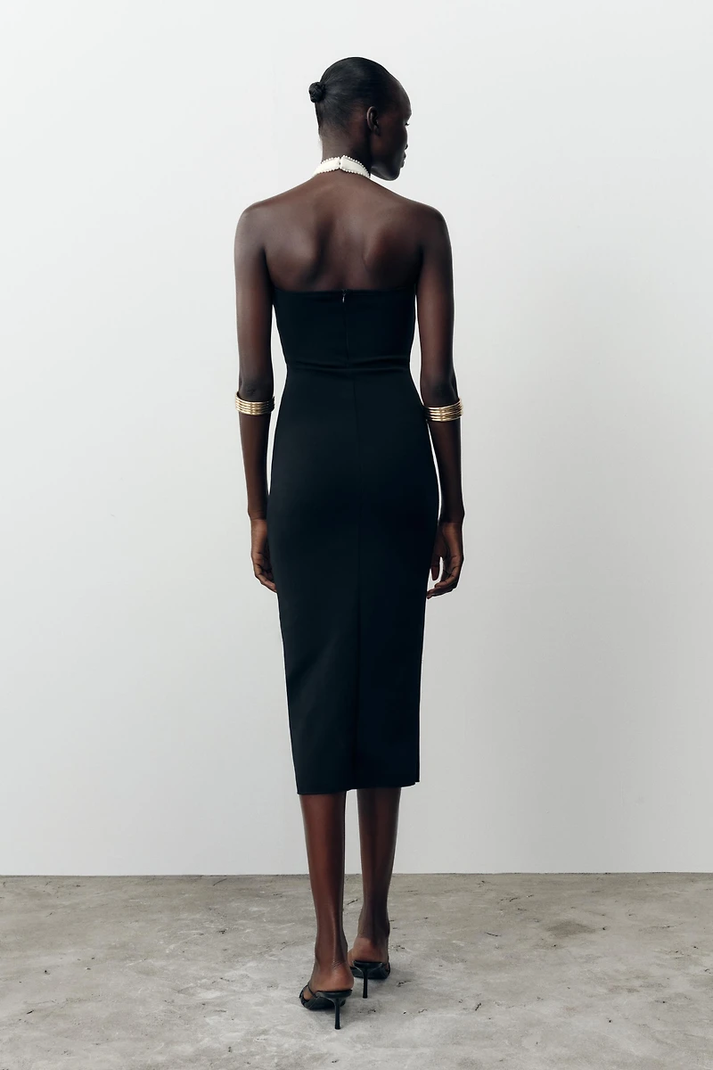 ROBE MIDI STRETCH NŒUD