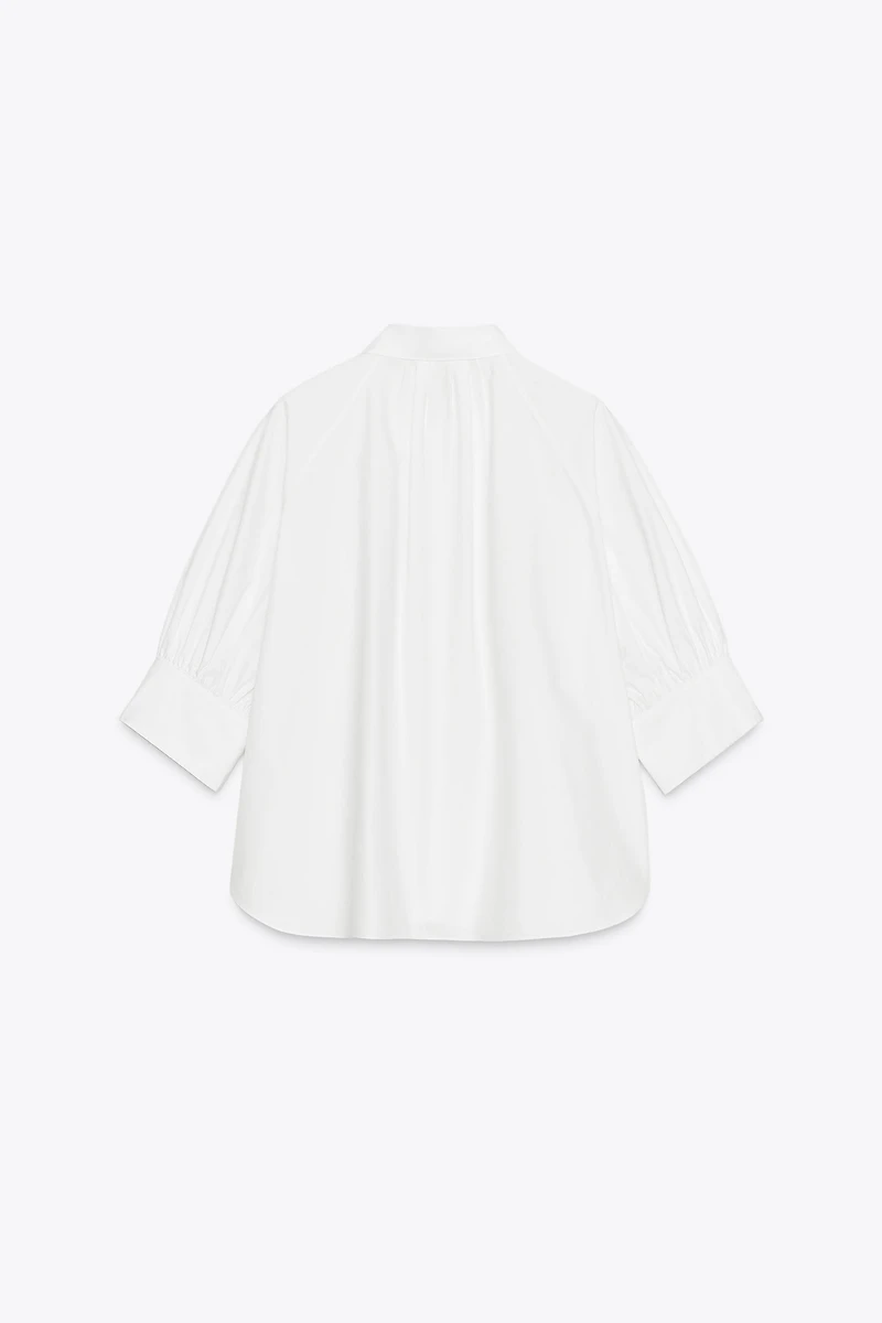 ZW COLLECTION PLEATED BALLOON SLEEVE SHIRT