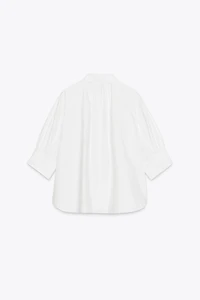 ZW COLLECTION PLEATED BALLOON SLEEVE SHIRT