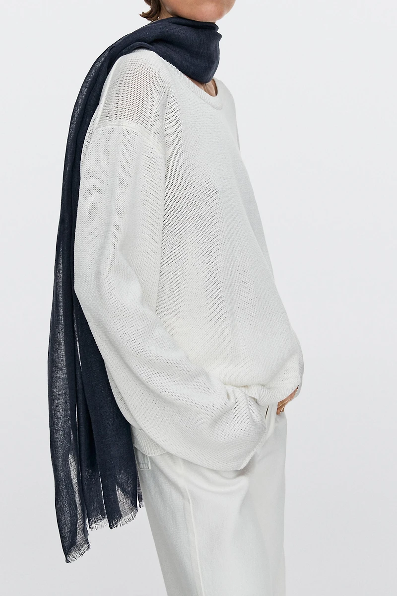 Plain 100% linen scarf