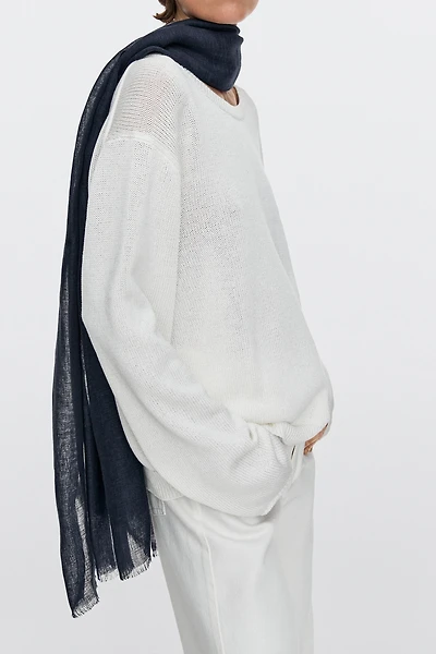 Plain 100% linen scarf