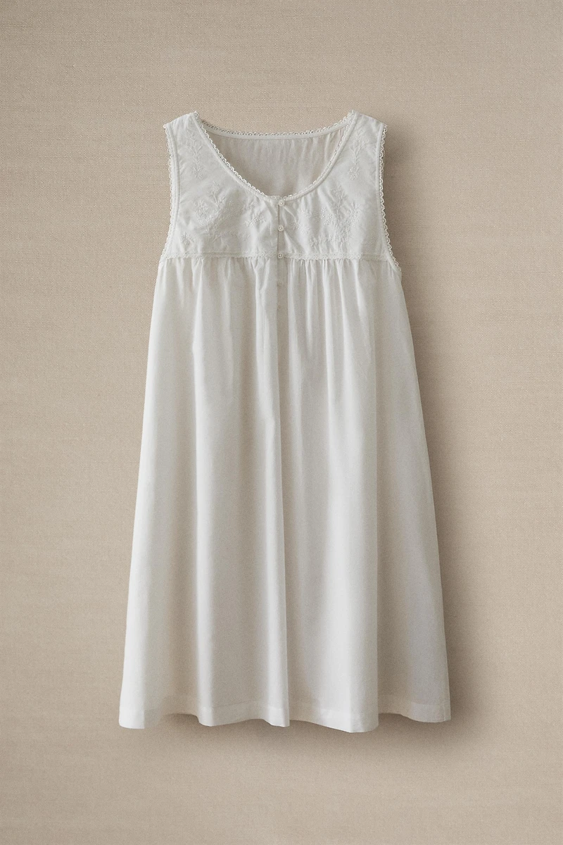 CHEMISE DE NUIT COTON BRODÉE
