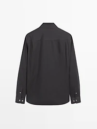 Regular fit cotton blend shirt