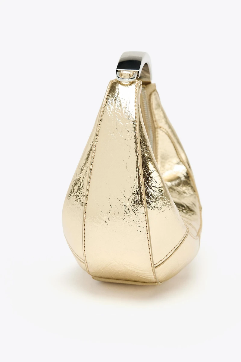 OVAL BAG WITH METAL HANDLE