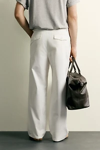 STRAIGHT FIT PLEATED PANTS