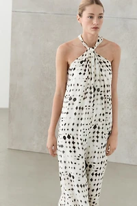 Printed halter dress