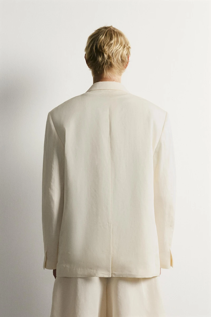VISCOSE - LINEN DOUBLE-BREASTED BLAZER