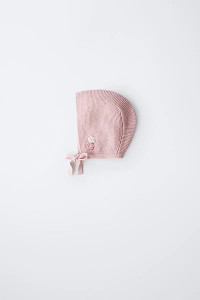 CROCHET FLOWER LINKS KNIT BONNET