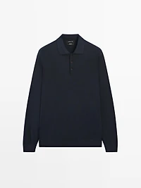 Pull polo en maille de coton