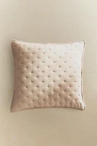 HOUSSE DE COUSSIN ÉDREDON MATELASSÉE À POIS