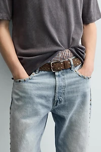 STUDDED LEATHER BELT