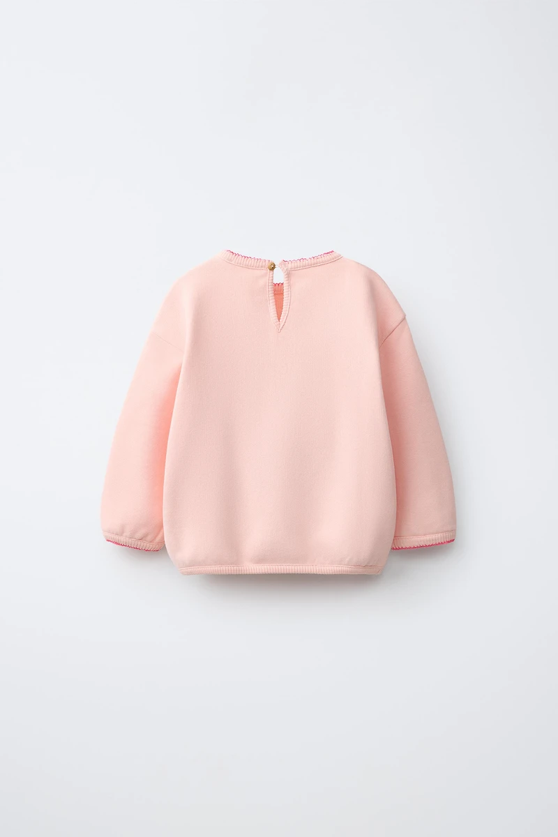 EMBROIDERED FLOWER SWEATSHIRT