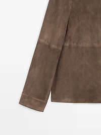 Suede leather overshirt
