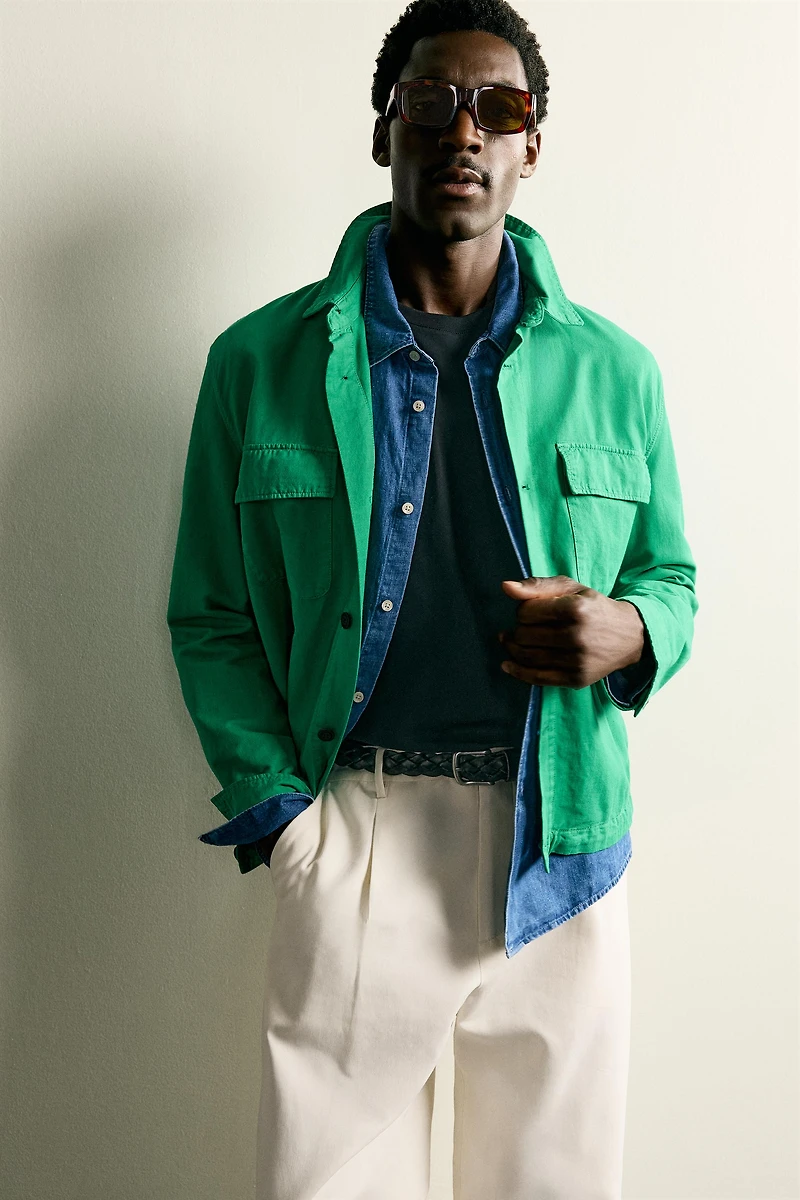 COTTON LINEN REGULAR FIT OVERSHIRT