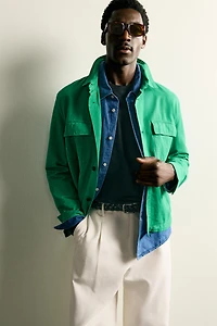 COTTON LINEN REGULAR FIT OVERSHIRT