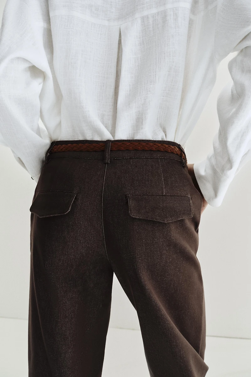 BRAIDED BELT CHINO PANTS