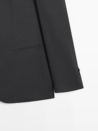 100% cool wool suit blazer