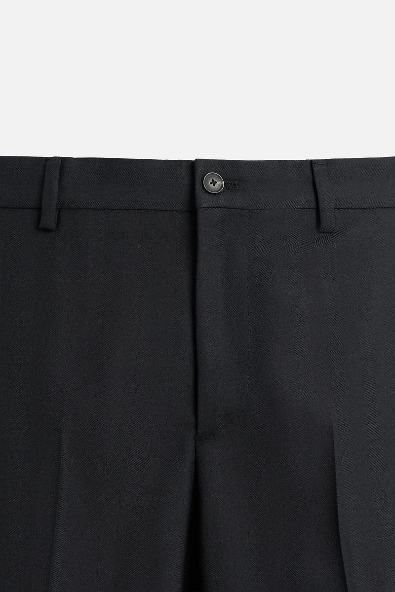 HERRINGBONE SUIT PANTS
