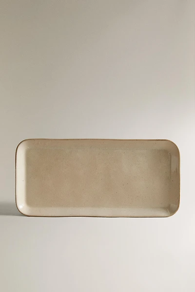 SMALL RECTANGULAR STONEWARE TRAY