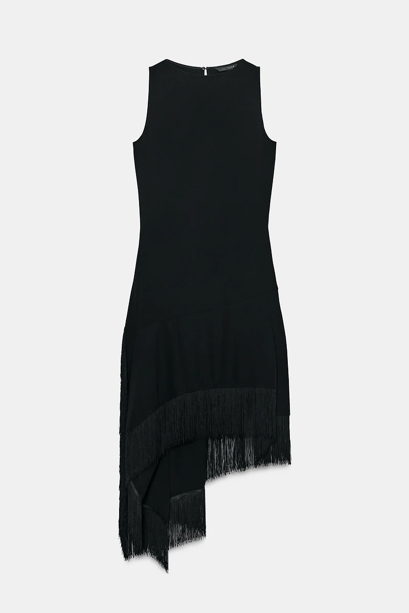ASYMMETRIC FRINGED DRESS ZW COLLECTION