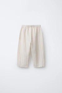 TEXTURED STRIPED STRAIGHT PANTS