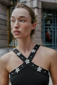 BODY HALTER STRETCH FLEURS
