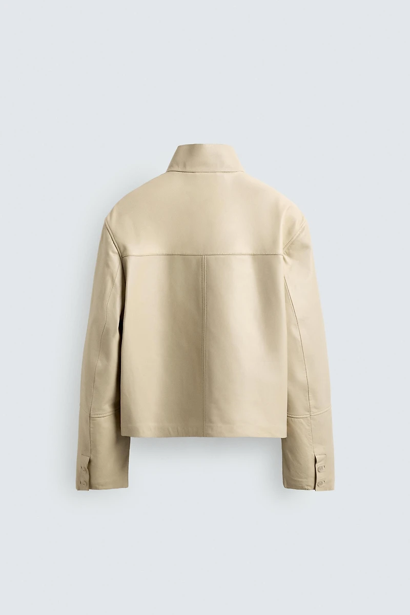 LEATHER ZIP-UP JACKET