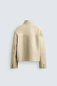 LEATHER ZIP-UP JACKET