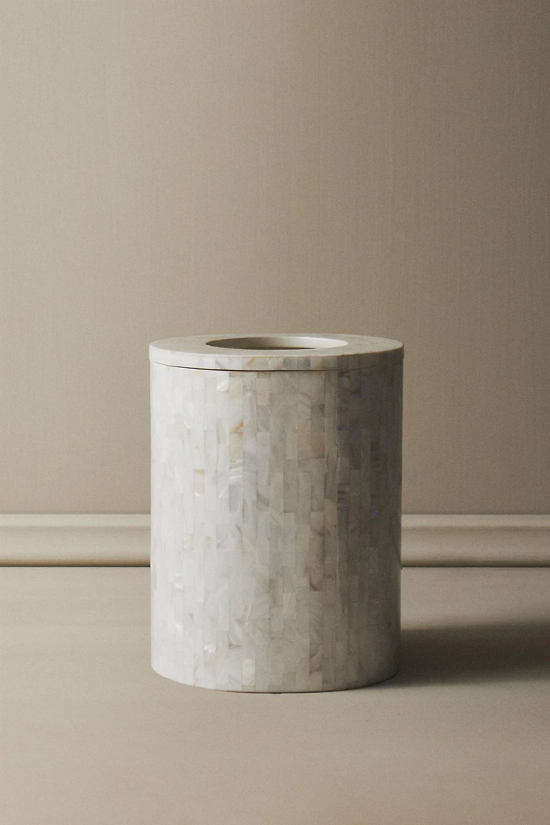 MOTHER-OF-PEARL-EFFECT BATHROOM TRASH CAN