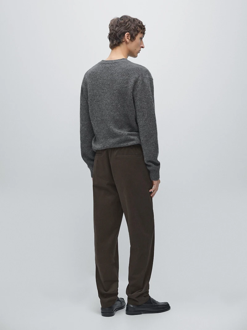 Cotton blend jogger fit trousers