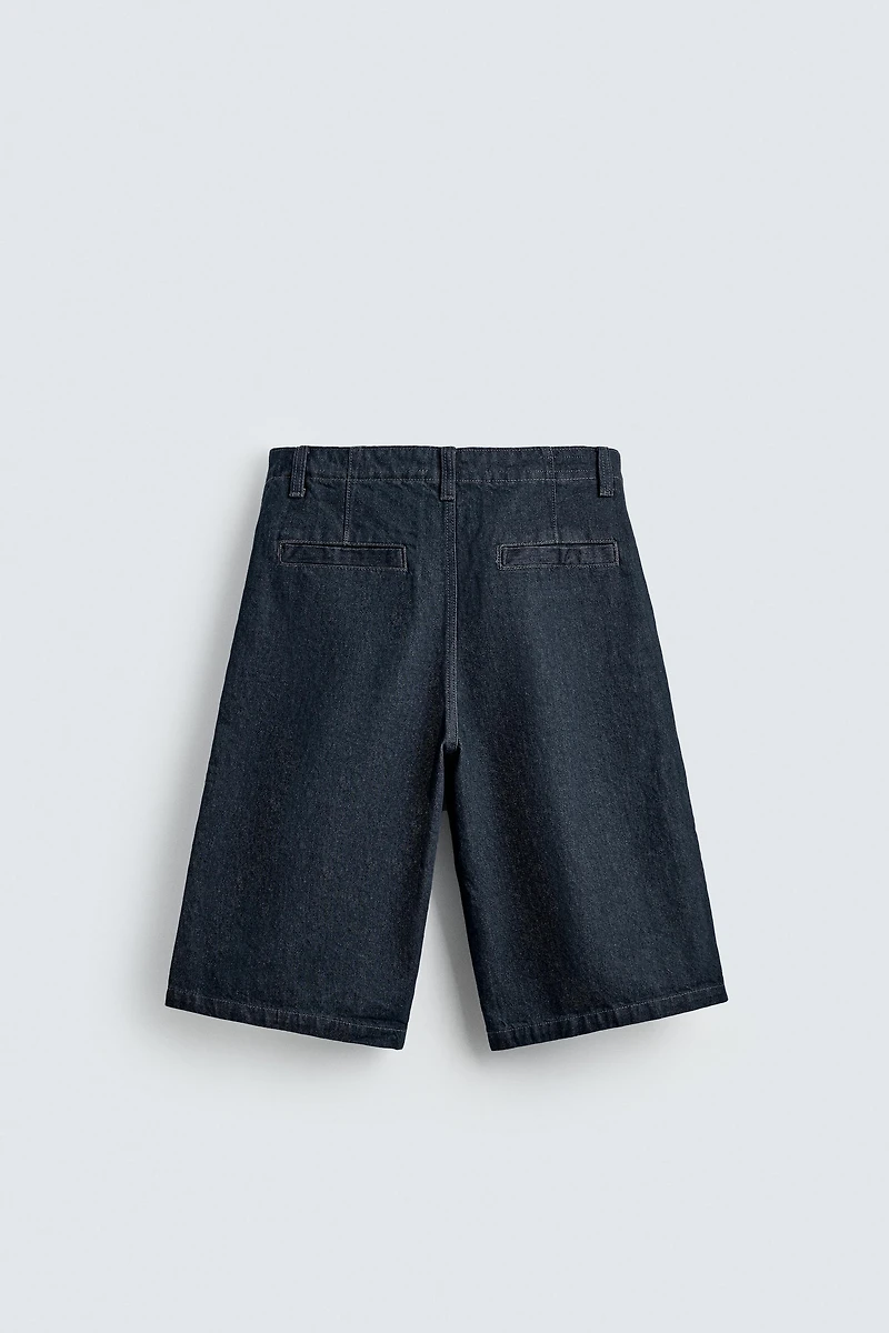 RELAXED FIT DENIM JORTS