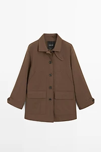 Cotton blend jacket with pockets