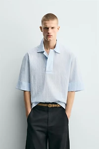 CHEMISE POLO COUPE BOXY TEXTURÉE