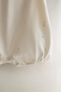 KIDS RABBIT & FLOWER FOOTED ROMPER